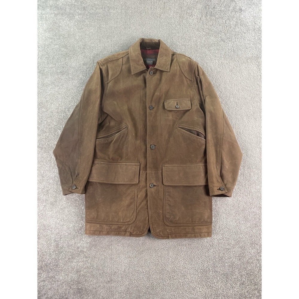 Vintage Banana Republic Jacket Men Small Brown Suede Brushed Hunters Chore Coat